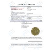 Certificate of Origin2019 US